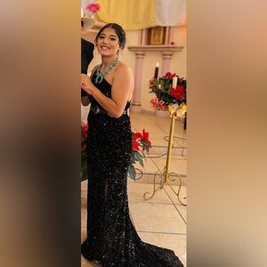 Elegant Black Sequin Dress